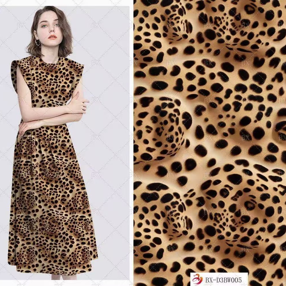 New 3D printed fabric, leopard print premium four-sided elastic clothing fabric, dress fabric, cross-border Amazon pic 7