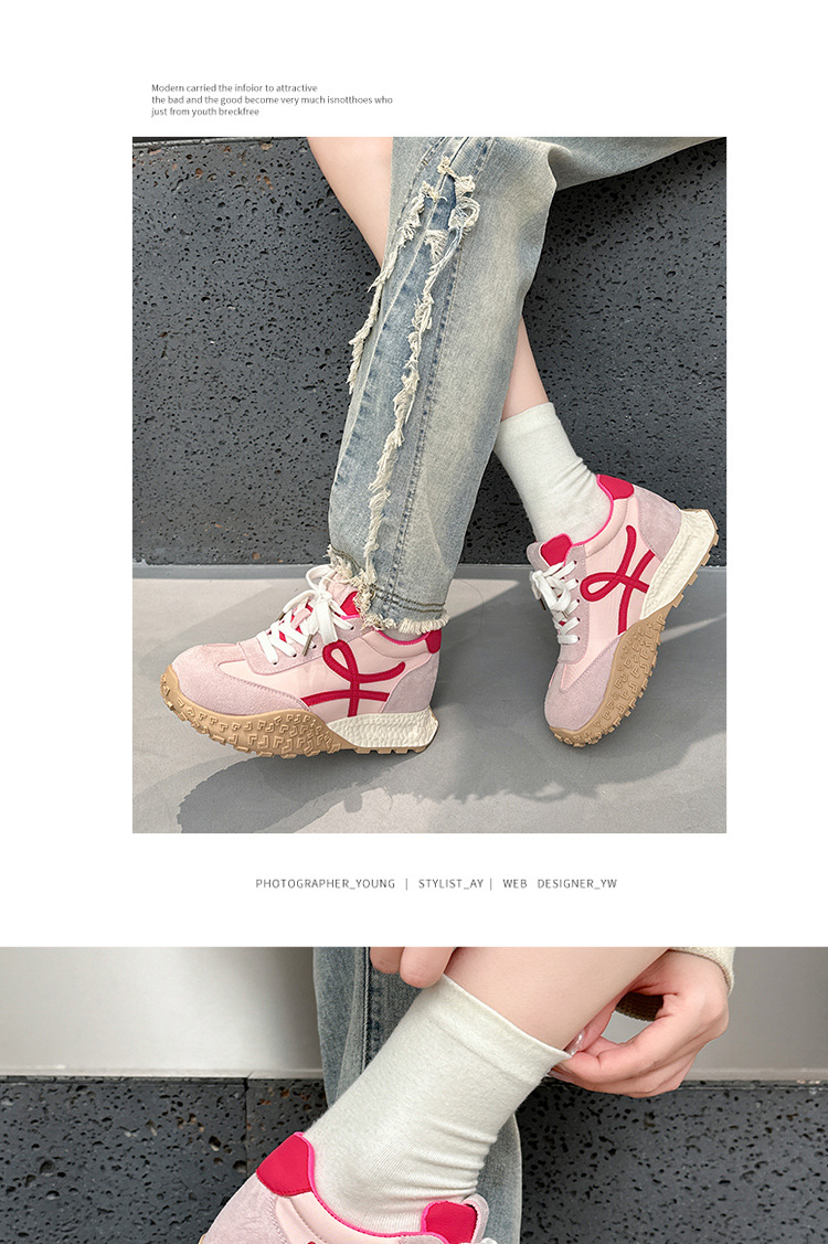 真皮~7CM内增高德训鞋女鞋夏厚底小个子复古休闲运动鞋老爹鞋详情26