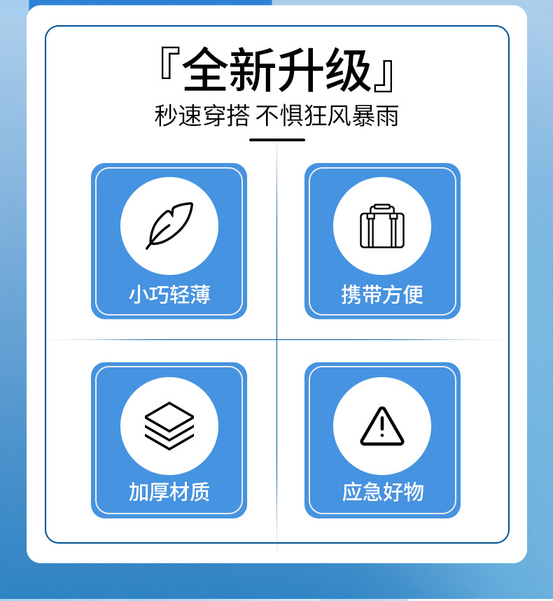 足怡康  一次性七色雨衣便携户外旅游雨披简单便捷加厚款加长连体详情10