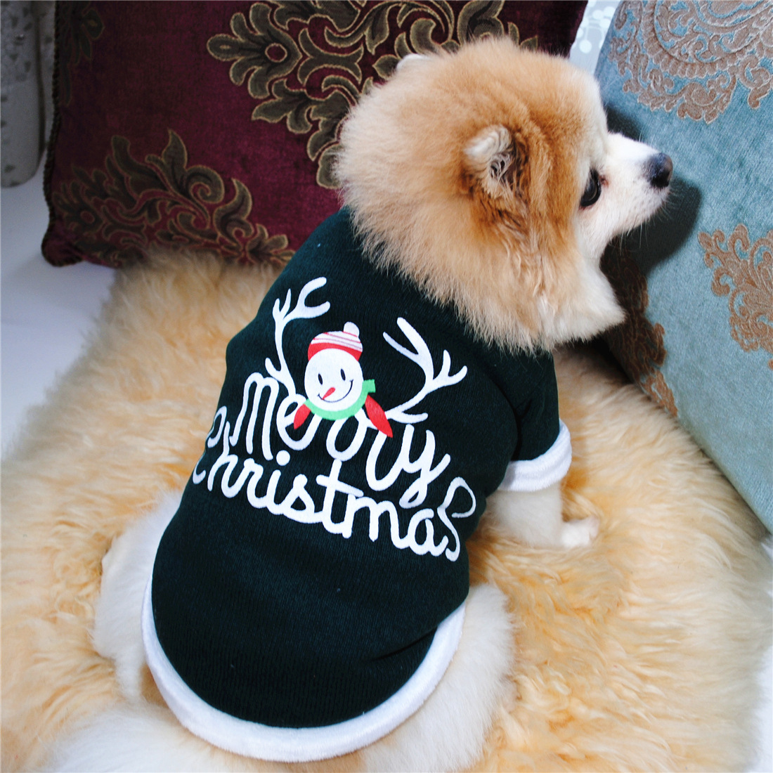 Factory direct sales of pet clothing, dog autumn and winter warm fleece, festival wear, Christmas style, snowman, elk pic 14