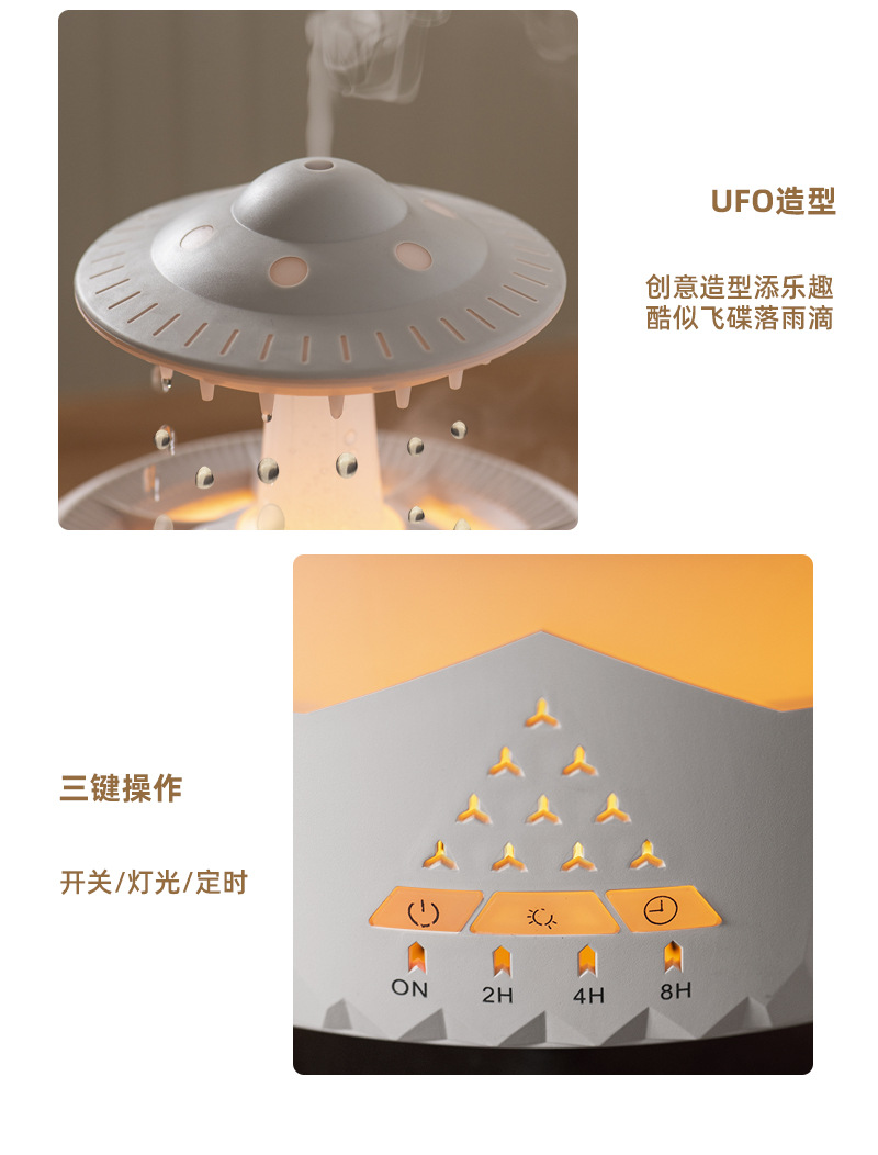 Cross-border new water drop aroma diffuser, humidifier, home thick fog volume, desktop silent remote control essential oil diffuser pic 23