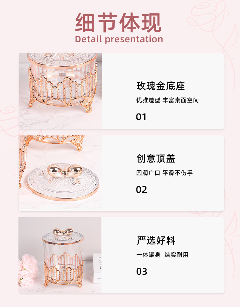 European-style Muslim cross-border home storage jars, tableware, table ornaments, table kitchen storage, European-style sugar jars pic 6