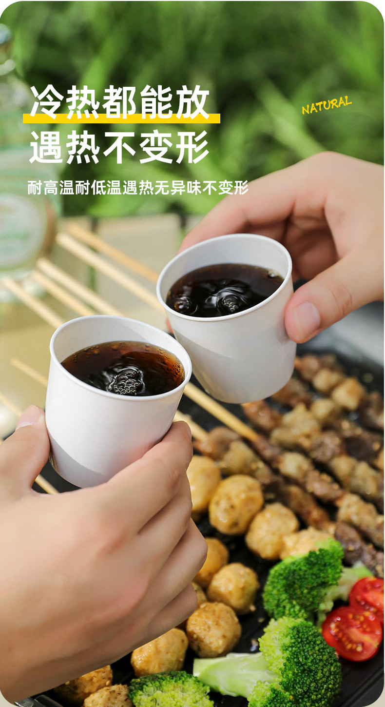 户外一次性餐具旅行野餐露营烧烤派对家用高颜值稻壳碗碟盘套裝详情8