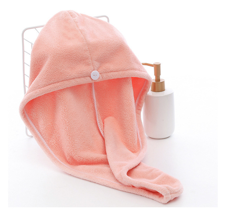 【 Chi Jia 】 Coral Fleece shower cap, soft Absorbent dry hair cap, lightweight student shower cap for hair care pic 13