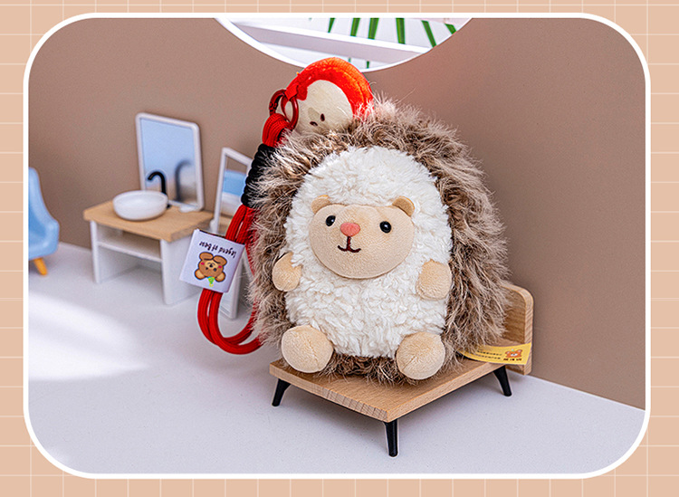 Adorable pequeño erizo peluche muñeca bondadoso bolsa colgante mesa pendulo simulación animal regalo de cumpleaños pic 15