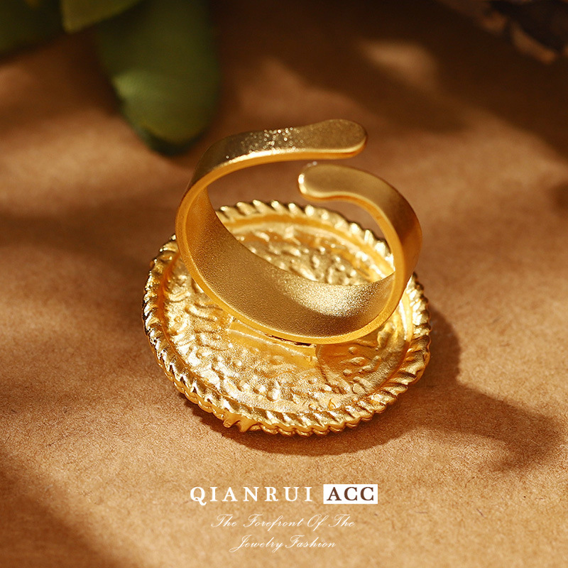 恶魔之眼珍珠夸张开口戒指莫奈花园油画系列流苏花卉珐琅耳环批发详情28