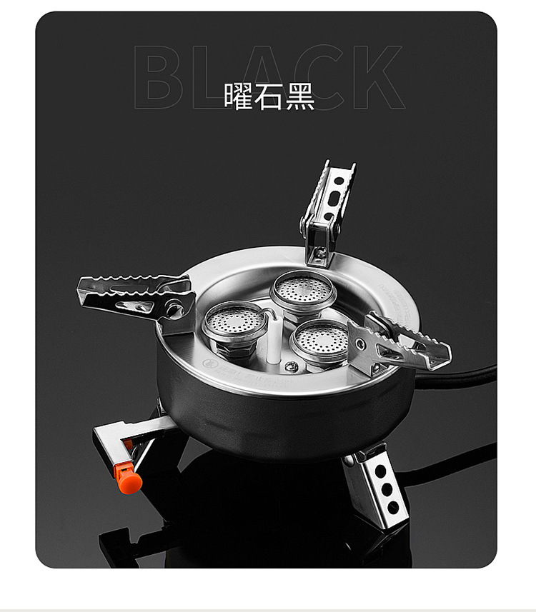 Outdoor high-intensity three-burner gas stove, three-star stove, portable camping and picnic cookware, mini gas cylinder, gas stove pic 19