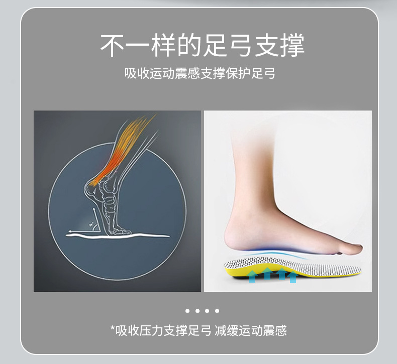 运动矫正鞋垫扁平足透气吸汗高弹减震篮球鞋羽毛球跑步抑菌消臭详情6