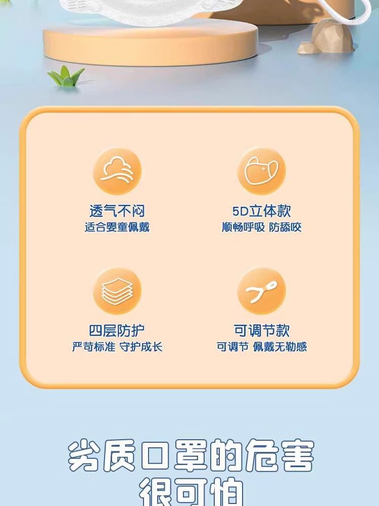 凯尔猫婴儿口罩0到6月专用新生宝宝6月-3岁1幼儿一次性透气口罩详情2