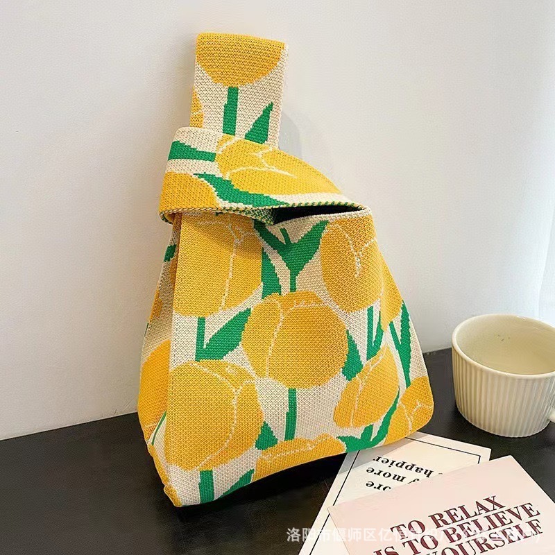 女士针织包多巴胺小包包手机包托特包针织包时尚卡通针织手提袋详情49