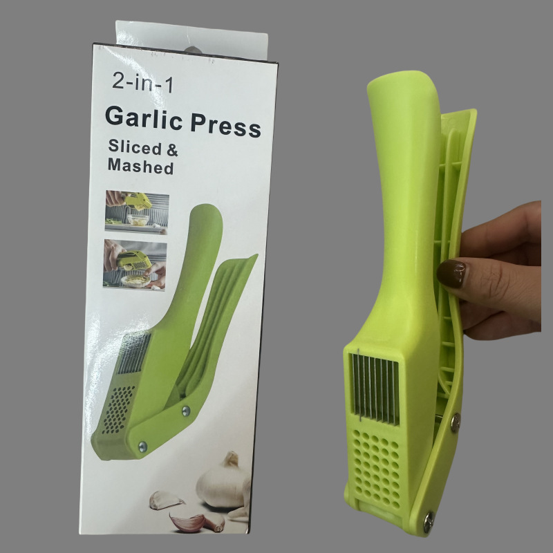 Cross-border stainless steel two-in-one manual garlic press, garlic pounding machine, multi-functional garlic cutter, garlic picker, household garlic puree press pic 2