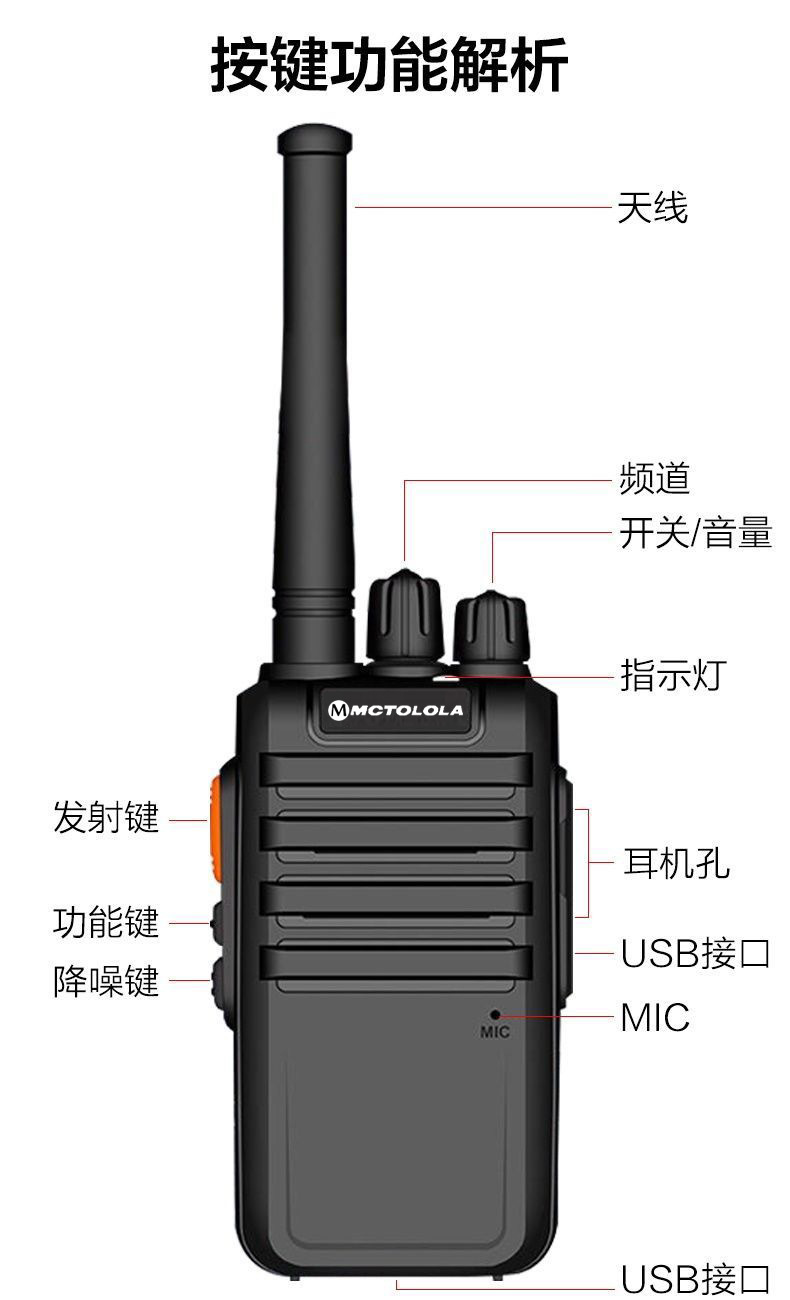 High-power outdoor 10-kilometer walkie-talkie, construction site convoy, small walkie-talkie, hotel, civilian, self-driving tour mobile station pic 16