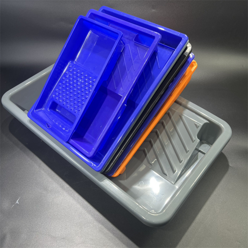 9-inch blue paint latex paint tray, thickened plastic tray, large-capacity wall painting wonder, roller painting tray pic 5