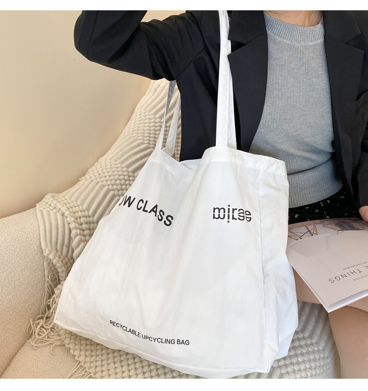 热巴同款帆布包LOWCLASSIC大容量通勤单肩包简约购物袋潮百搭详情23