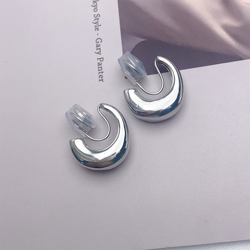 法式高级感水滴蚊香盘耳夹女无耳洞韩系小众弯月设计百搭耳扣饰品详情24