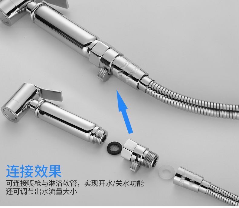 All-copper 4-inch quick-opening straight-through valve with inner and outer threads, double outer threads, showerhead, quick switch, hose and water stop valve pic 6