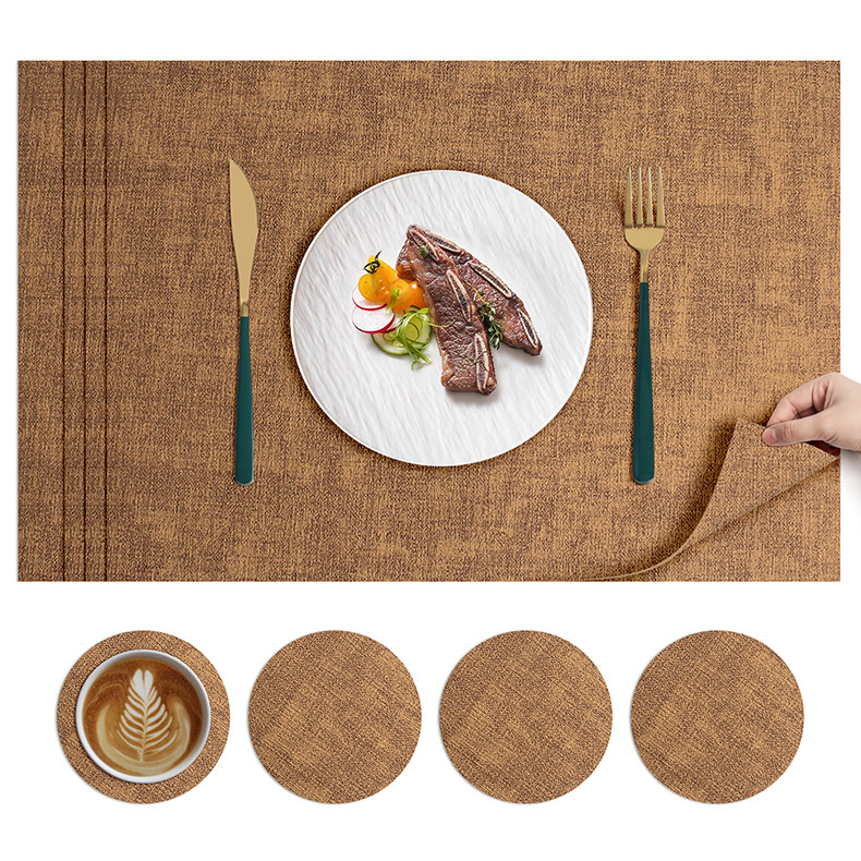 北欧ins风餐垫皮革桌垫防烫垫餐桌隔热垫碗垫高级感餐盘垫茶杯垫详情35