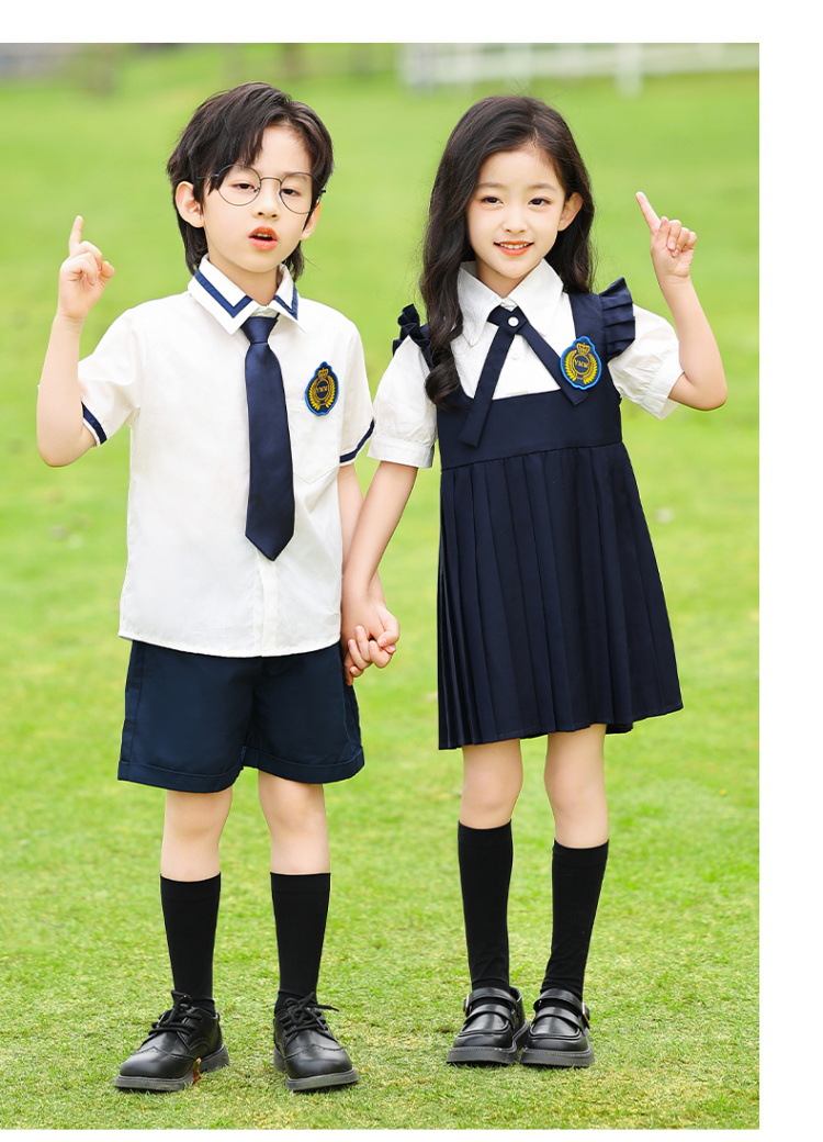 小学生夏季班服英伦衬衫套装幼儿园园服儿童校服毕业照合唱演出服详情15