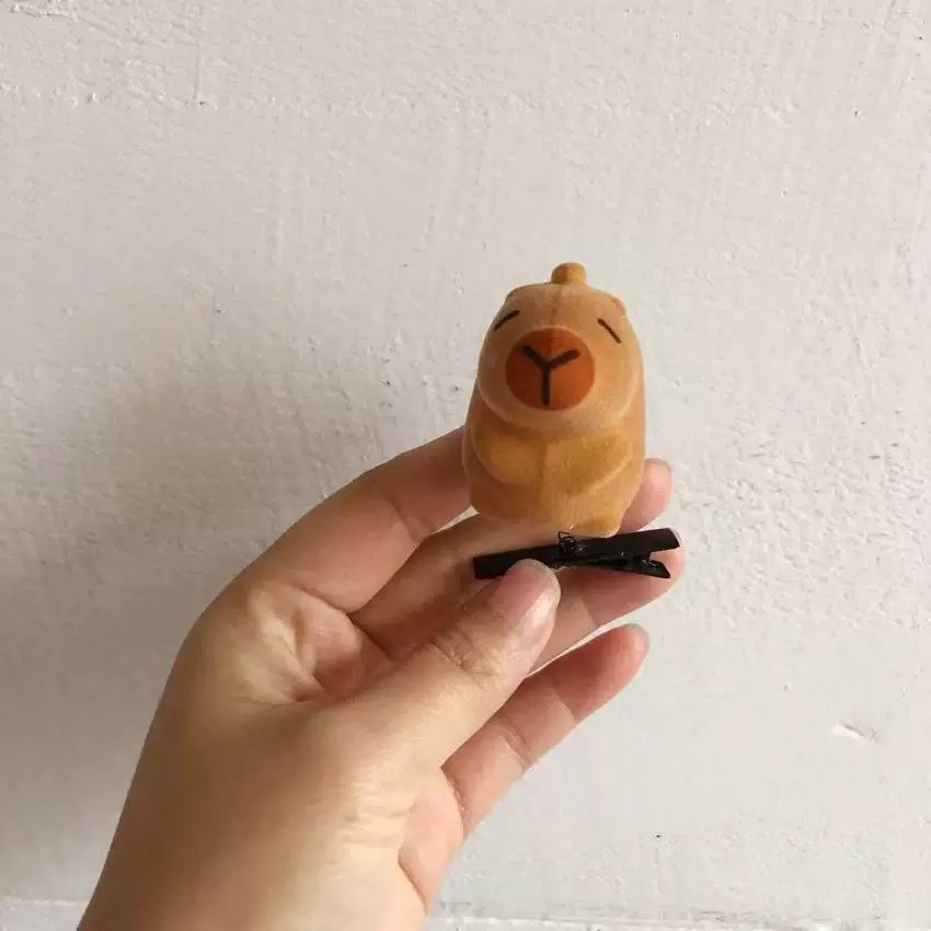 卖萌头饰儿童可爱卡通植绒配饰边夹网红新款咖皮芭拉弹簧发夹源头详情11