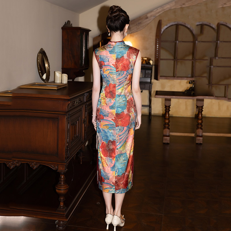 A new Chinese-style Suzhou long cheongsam with a traditional Chinese style and a style of the Republic of China era, improved for young women with a high-end feel, summer with a fragrant cloud gauze pic 8