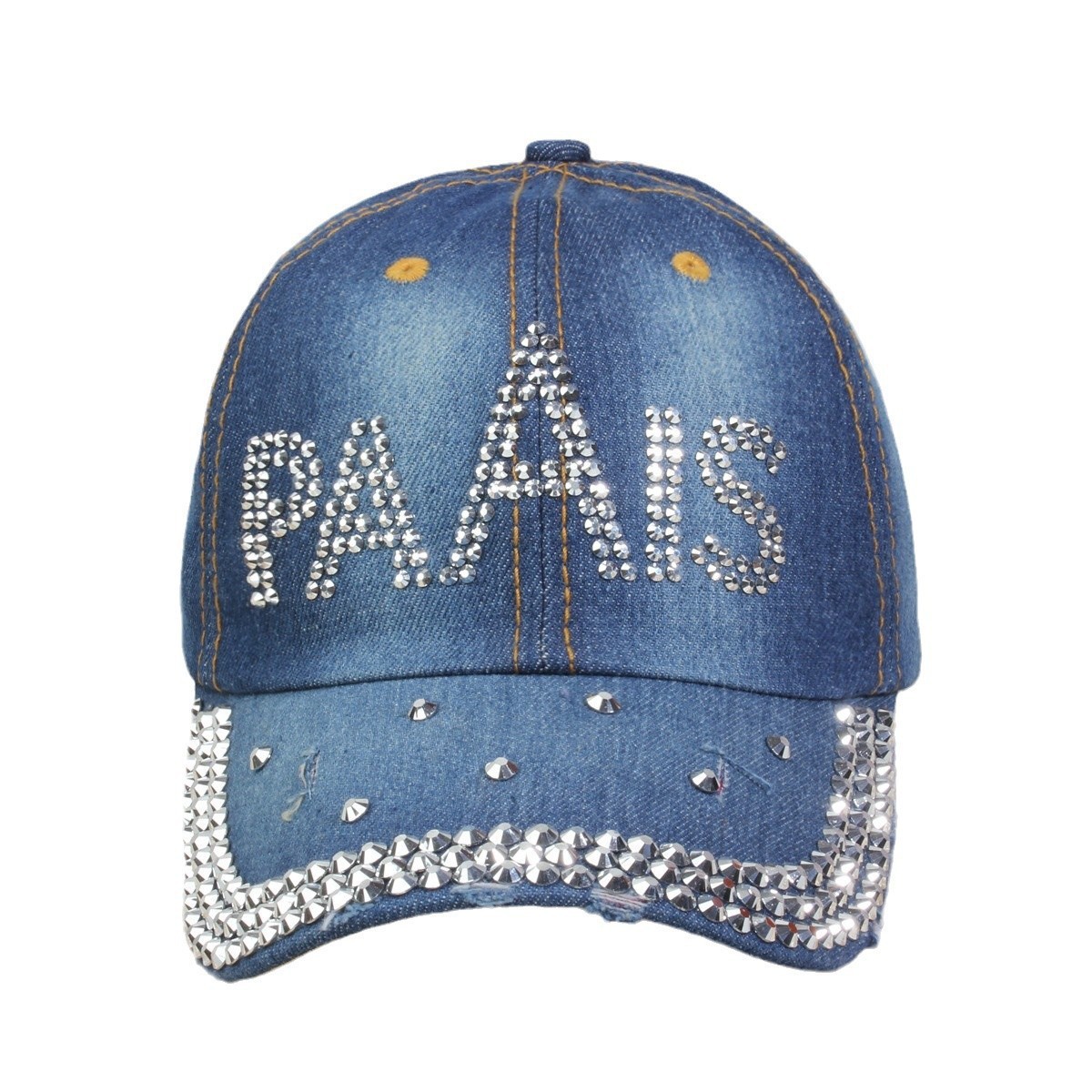 牛仔镶钻棒球帽弯檐男帽女帽百搭款遮阳鸭舌帽夏季休闲百搭帽子详情30