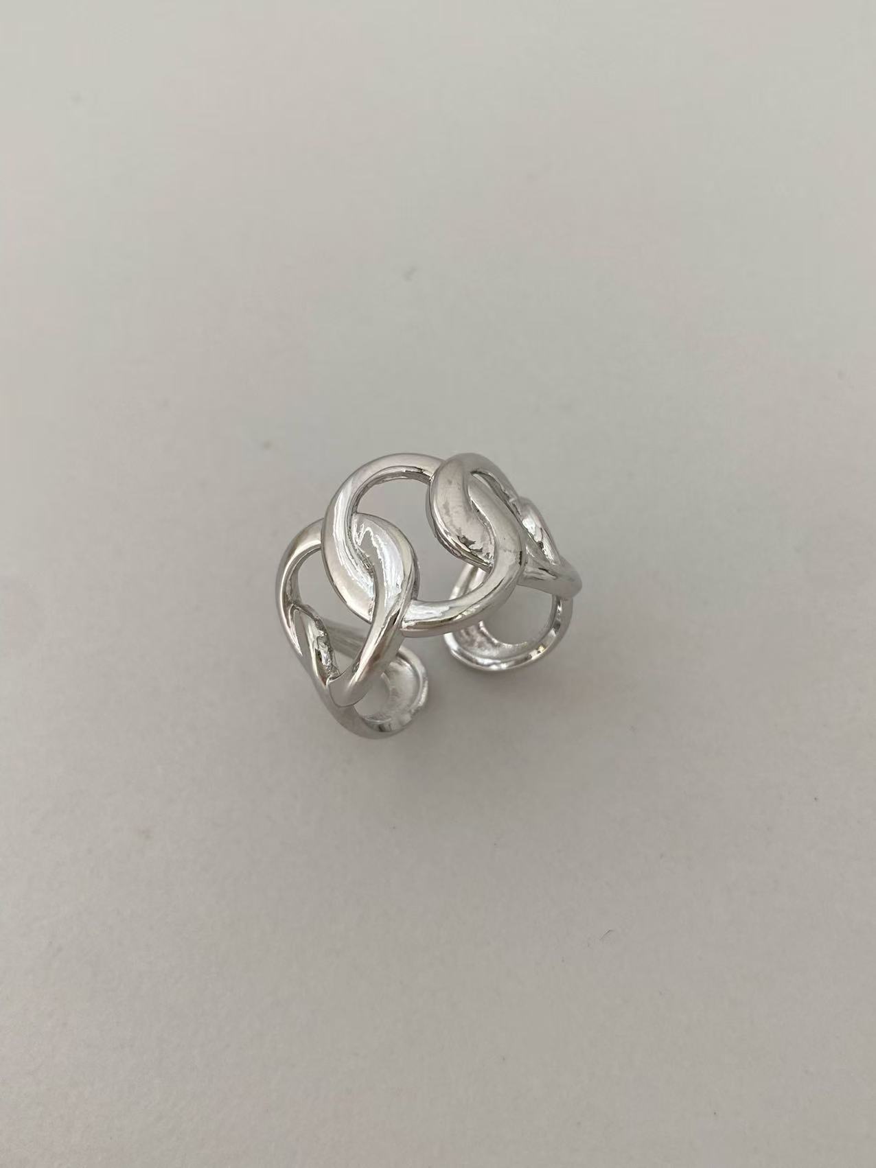 Wholesale of European and American fashion cross-border personality cold style, versatile circle ring wide face bracelet set manufacturer pic 6