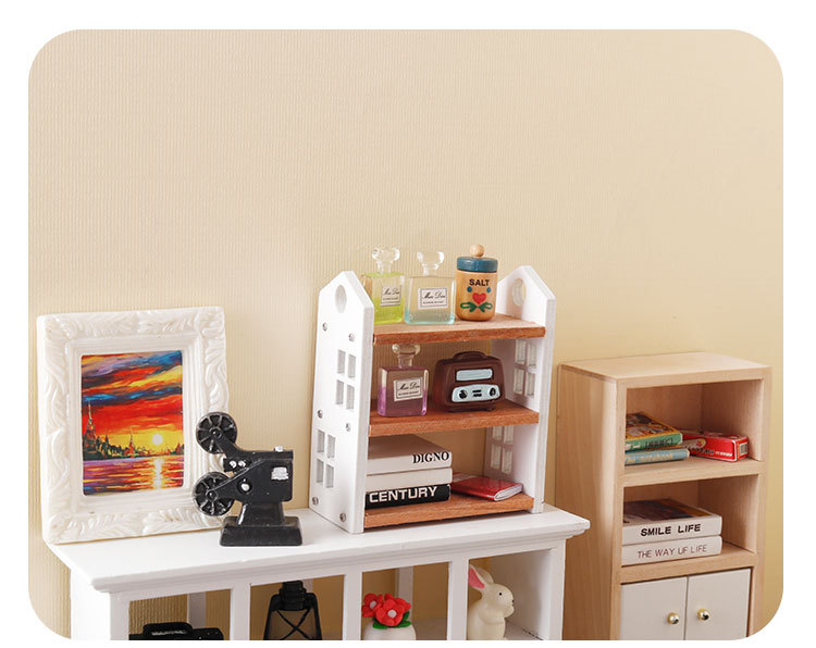 微缩食玩收纳置物架层列架子书架迷你模型1:12分ob11 dollhouse详情8