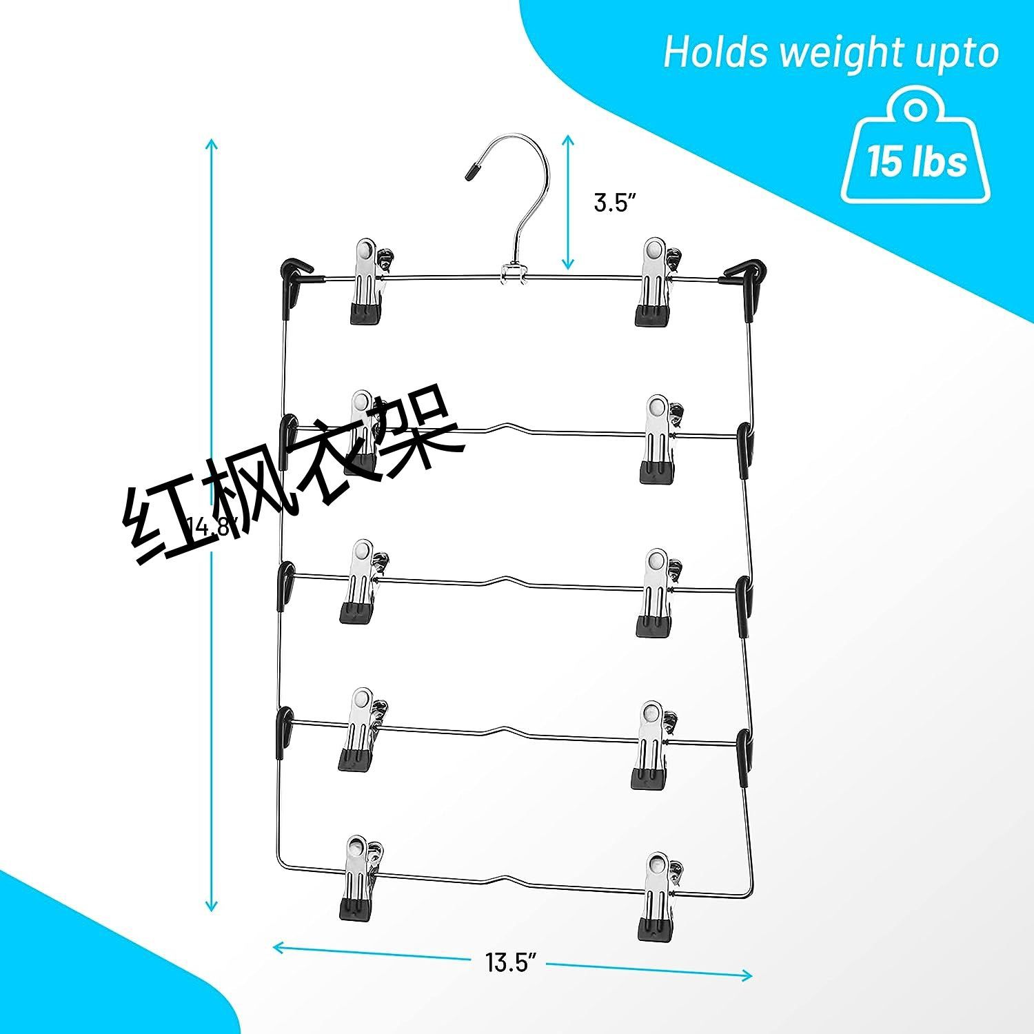 Foldable hanger, three-layer, four-layer, five-layer, six-layer metal trouser rack, skirt rack, hardware hanger, hook, storage trouser rack pic 19