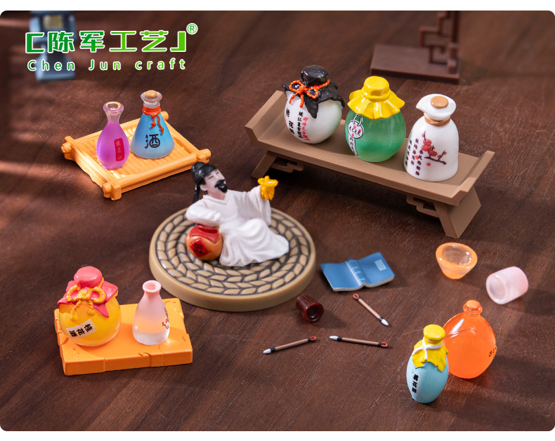 Creative peach blossom wine tray Series, dollhouse diy decorative hanging accessories, micro-landscape ecological bottle small ornaments pic 7