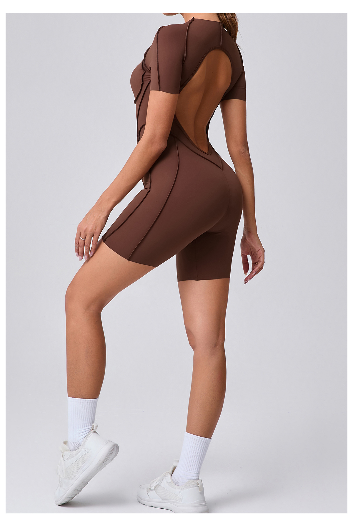 European and American three-dimensional aesthetic sports one-piece yoga suit, one-piece tight short-sleeved backless one-piece fitness suit 50310 pic 27