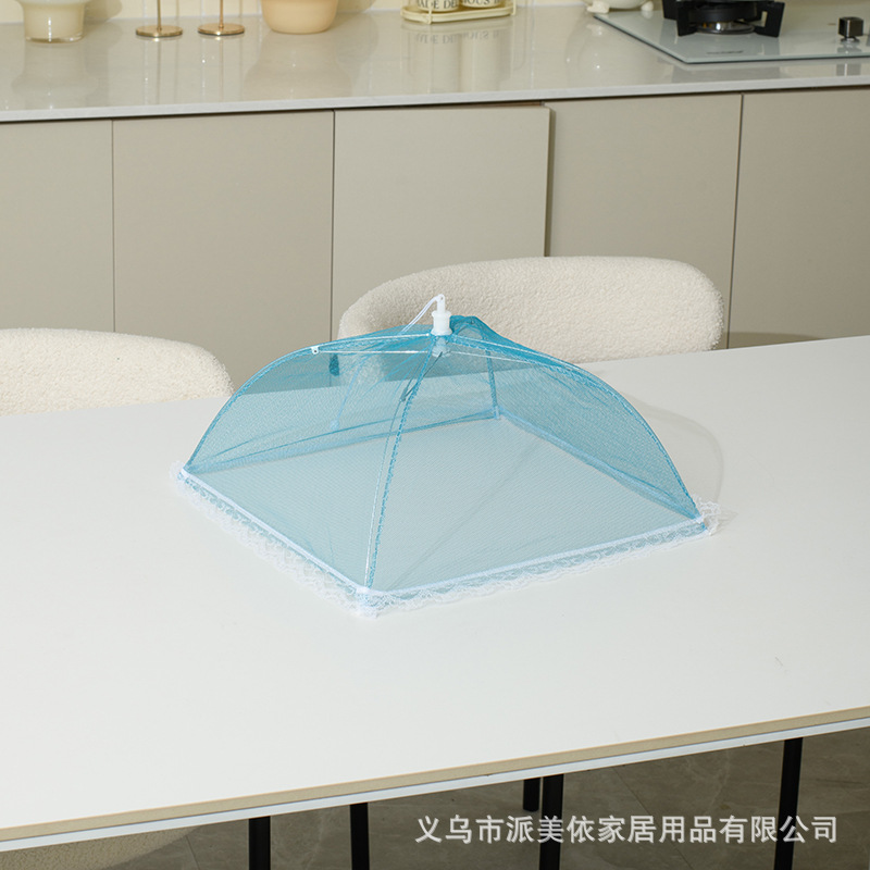 义乌厂家夏网纱轻奢大号折叠菜罩饭菜罩家用防苍蝇食物罩盖食物罩详情11
