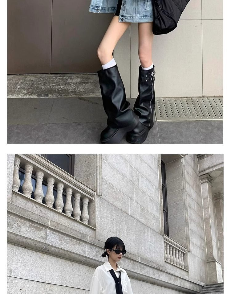厚底裤管靴西部骑士靴2025新款爆款长筒靴女秋冬不过膝瘦瘦高筒靴详情8