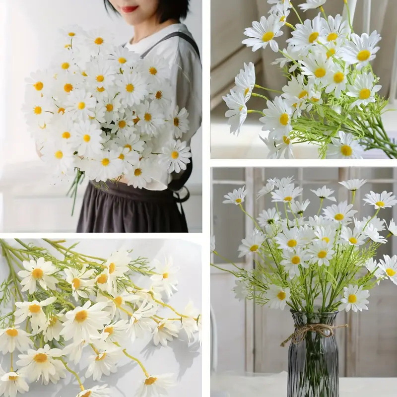 仿真5头小雏菊洋甘菊假花绢花家居装饰摆件花束拍摄道具厂家批发详情8