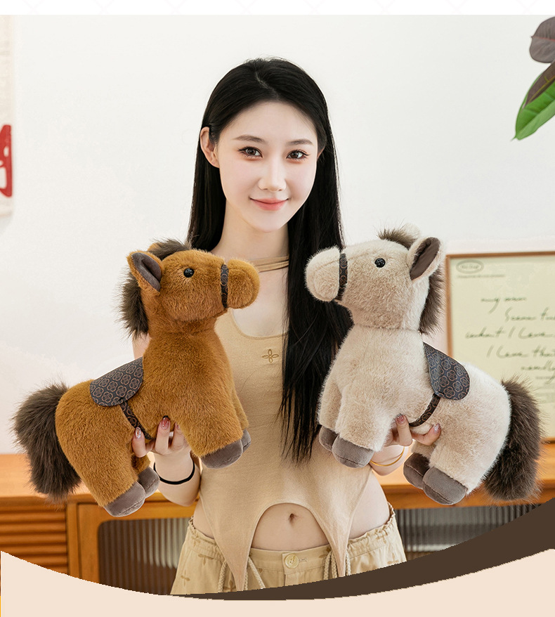 跨境小马毛绒玩具创意短毛绒公仔仿真小马公仔送小孩安抚玩偶批发详情6