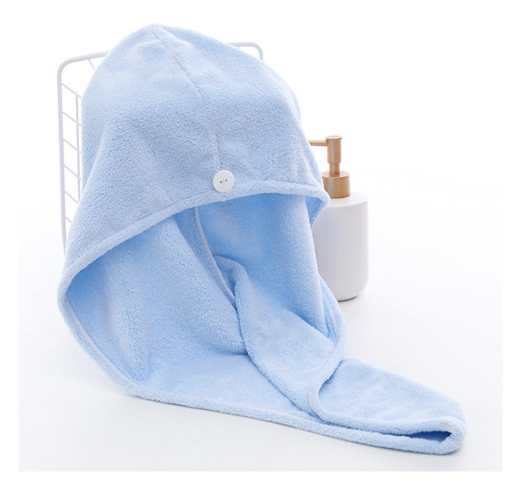 【 Chi Jia 】 Coral Fleece shower cap, soft Absorbent dry hair cap, lightweight student shower cap for hair care pic 15