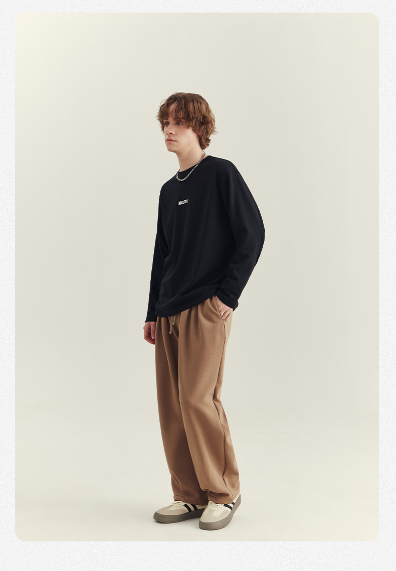 APO男装|2024秋季新款男士长袖T恤潮流宽松刺绣圆领打底衫男上衣详情27