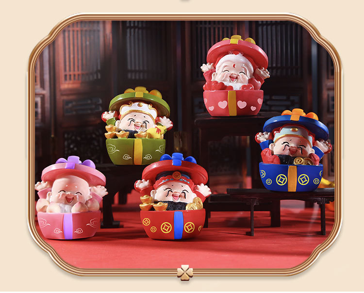 In the Spring Festival of the Year of the Dragon, five blessings arrive, bringing wealth and good luck. Creative car car ornaments, small desktop ornaments, resin handicrafts pic 12