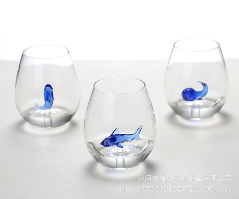 高颜值立体动物玻璃喝水杯子高级感蛋形果汁饮料杯透明玻璃单层杯详情14