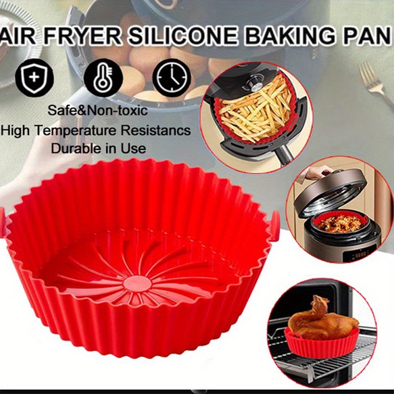 宝宝辅食蛋糕盘 爆款硅胶空气炸锅圆形烤盘适用于微波炉烘焙机可重复使用详情2