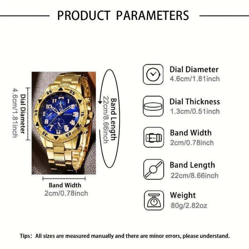 TEMU爆款套饰品手表男士轻奢商务合金男款腕表多色百搭电子石英表详情12