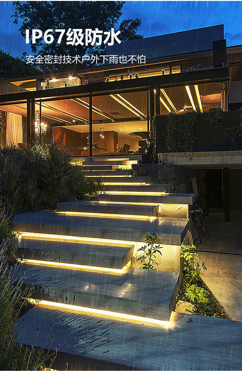 Outdoor waterproof led light strip, 220v high-voltage five-row 320 beads, exterior wall special home decoration project outdoor light strip pic 7