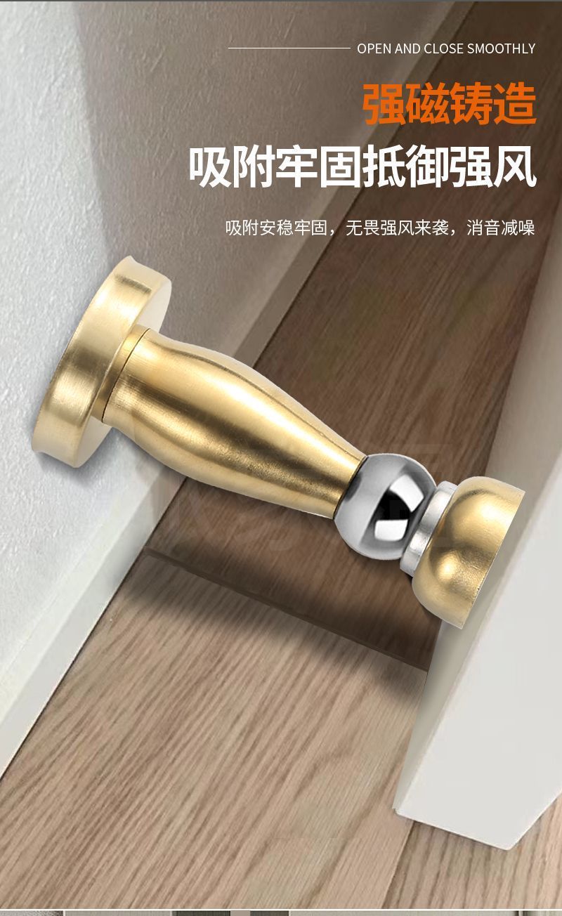 Set of hinge door, no need for slotting, 4-inch parent-child lotus leaf bedroom wooden door, golden three-in-one for bathroom pic 3