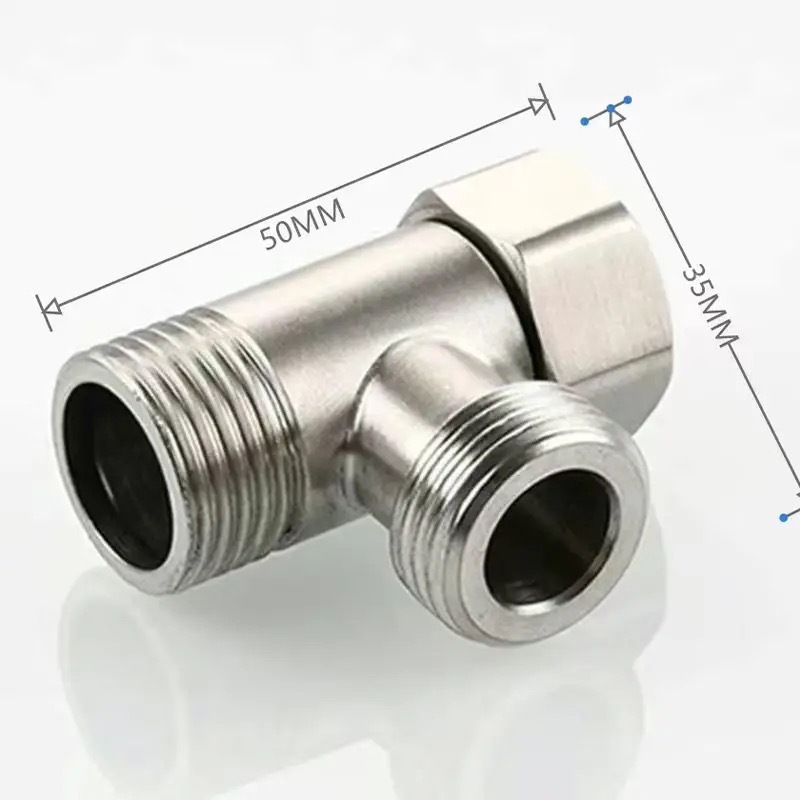 304 stainless steel three-way household 4-inch DN15 splitter, one-way two-way union, internal and external threaded water pipe joint pic 7
