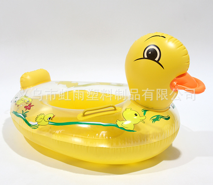 黄鸭防晒带遮阳蓬座圈游泳圈儿童男女童加厚卡通方向盘1-3岁坐圈详情8
