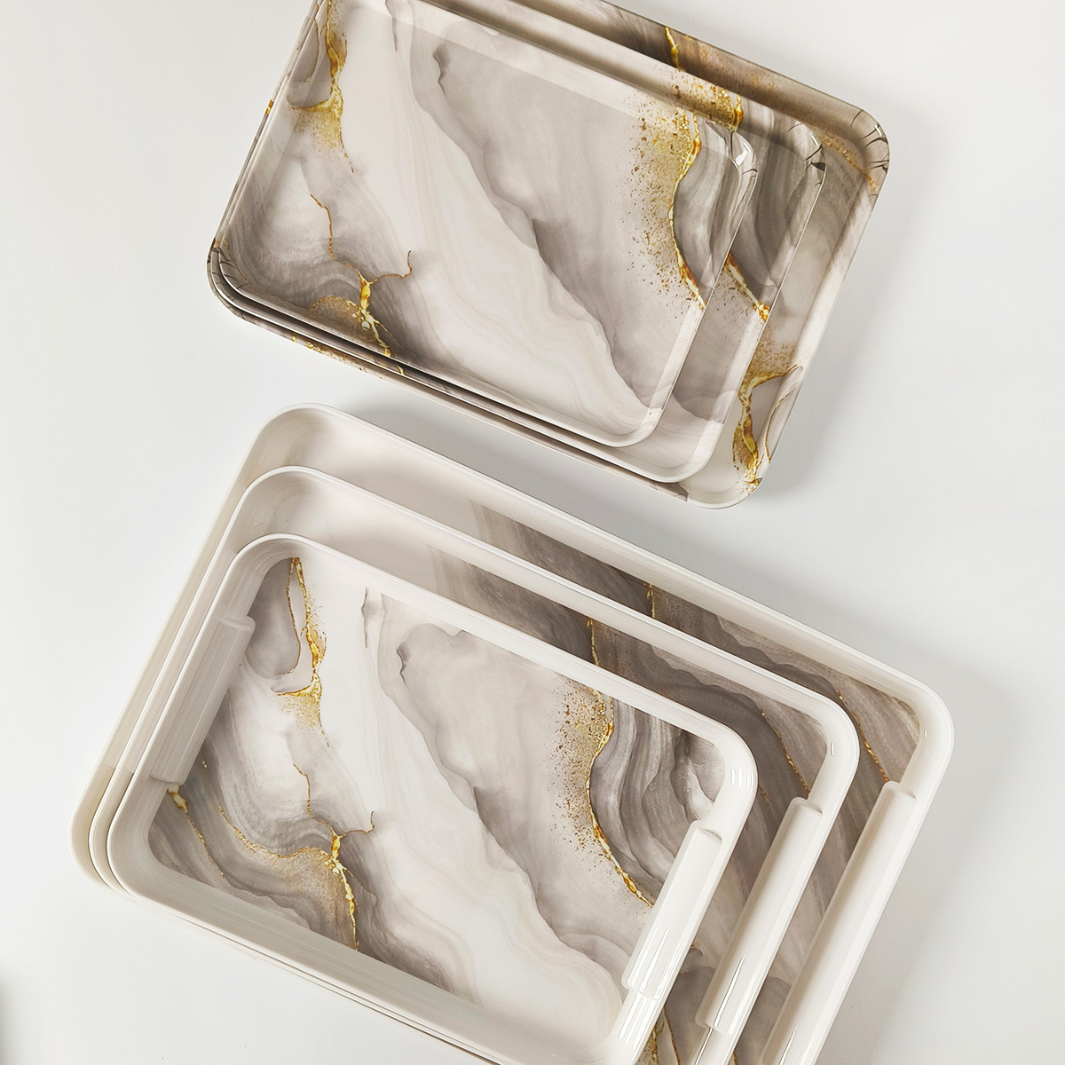 运隆创意花色塑料长方形托盘 盘子餐盘茶盘 水果托盘日用百货置物盘 美观实用托盘详情5