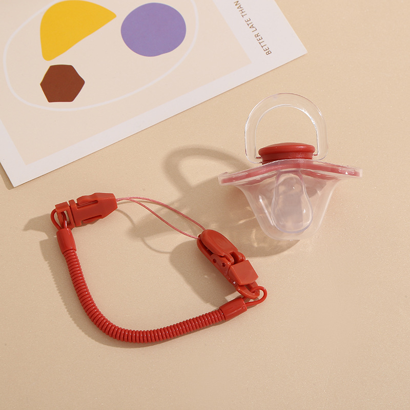 Infant and toddler anti-slip chain pacifier, super soft and sleeping type, simulating breast milk, realistic weaning wonder, baby comfort pacifier pic 7