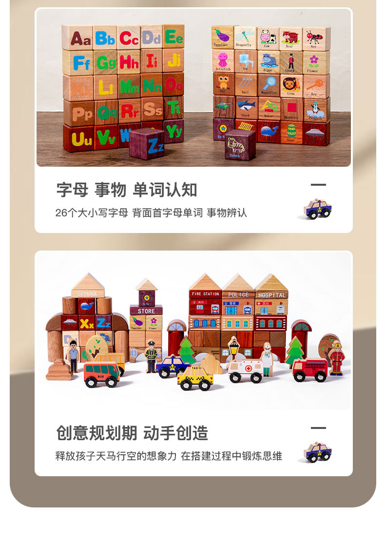 118 大颗粒城市场景交通实木积木幼儿益智力启蒙宝宝早教开发玩具详情8