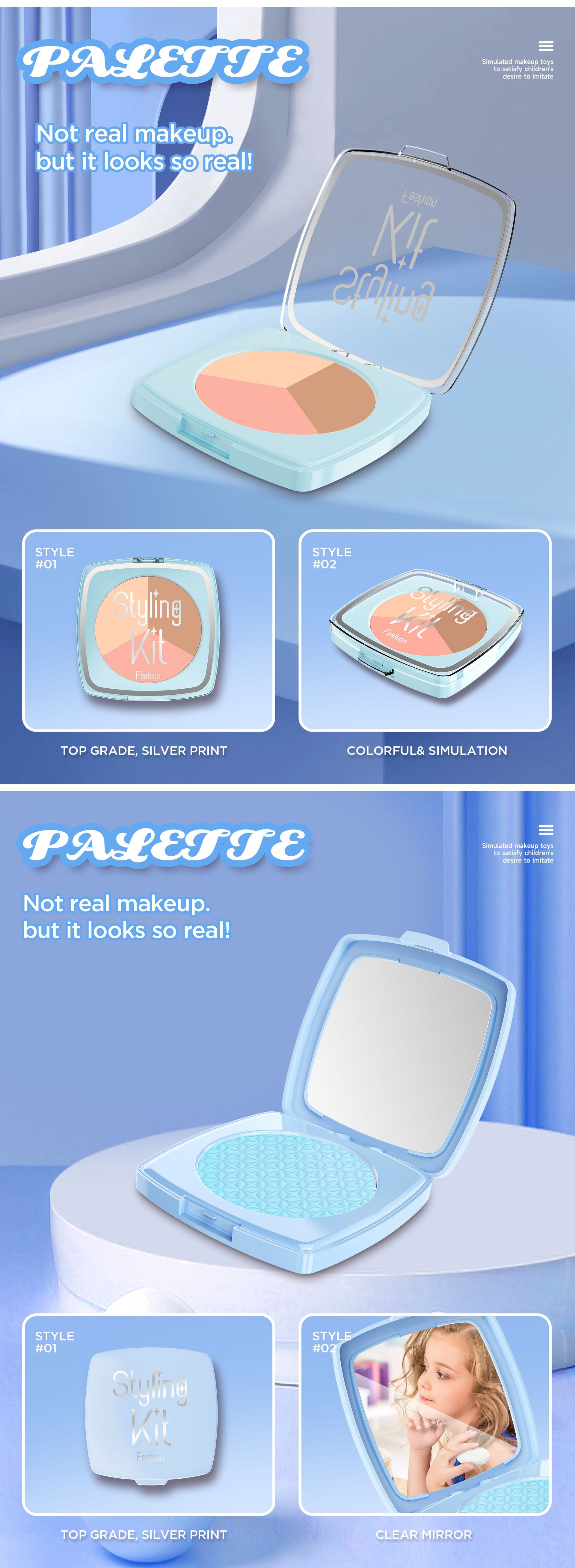 严选跨境新品儿童过家家仿真化妆玩具女孩彩妆套装不可涂抹亚马逊详情39