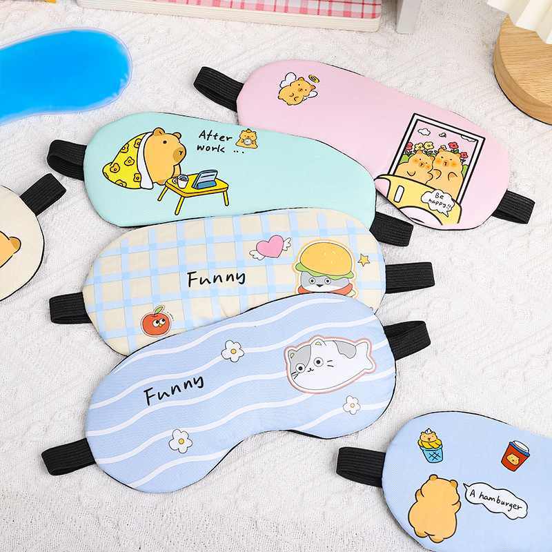眼罩睡眠眼罩遮光冰敷眼罩独立装可爱卡通学生冰袋眼疲劳护眼罩详情16