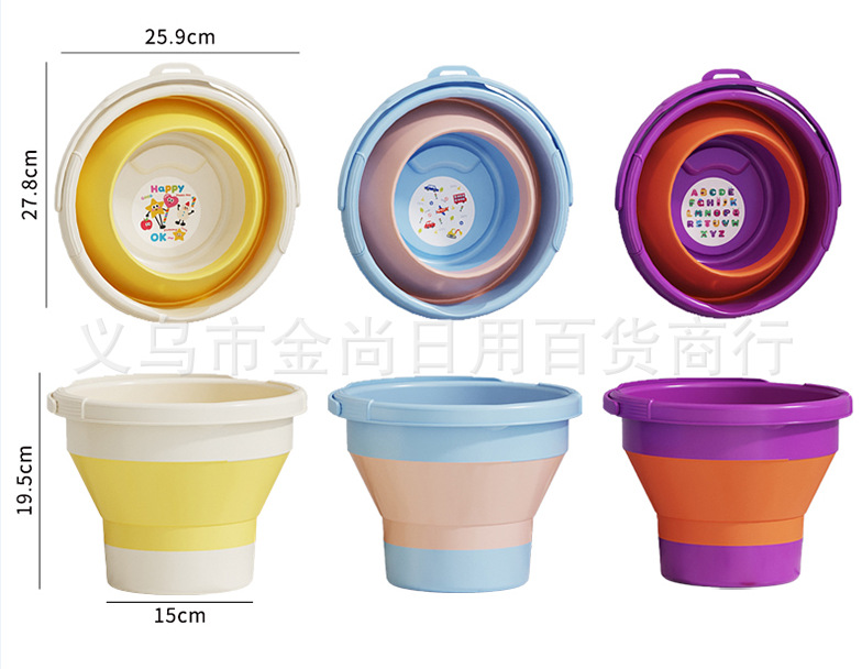 Baby bathtub, household baby set, folding water spoon, folding bucket. Newborn babies can sit and lean against the bathtub pic 7